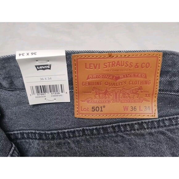 Levi's 501 ORIGINAL FIT SELVEDGE MEN'S JEANS Hemp Deep Breath 36x34 New w/ tags - Picture 4 of 6